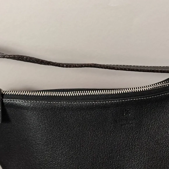 Kate Spade Classic Black Shoulder Bag Leather Made In Italy VINTAGE 1990'S Rare - Picture 5 of 13